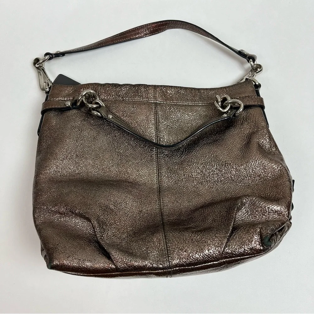 COACH Brooke Handbag Leather Pewter Hobo Bag Purse